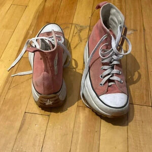 Platform pink converse star hike chuck  taylor
